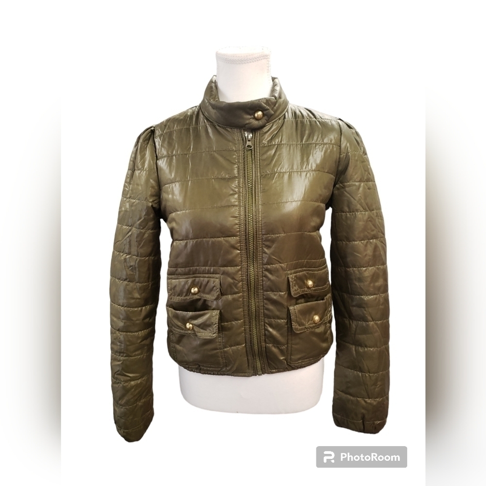 Maralyn & Me Juniors Quilted Pack-able Puffer Jacket OLIVE Size M